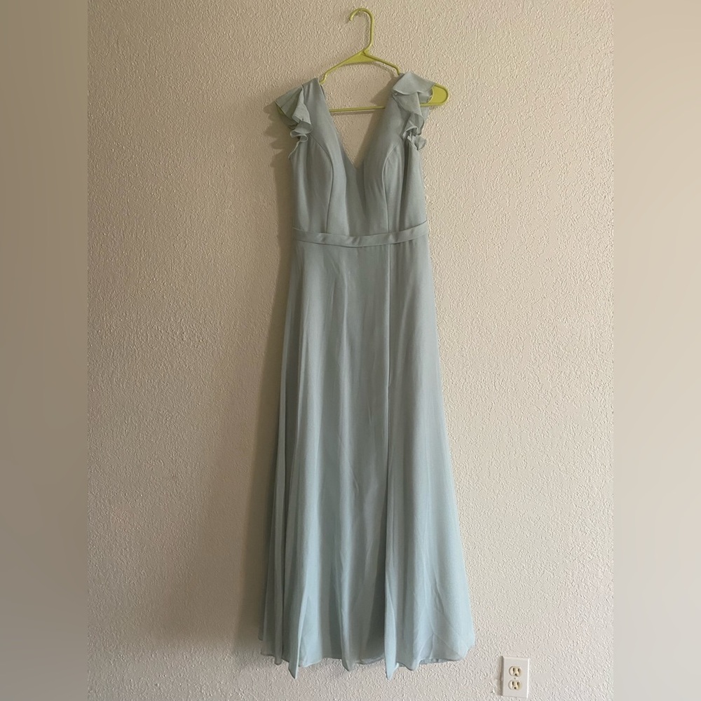 Azazie Claudine Agave Bridesmaid Dress
